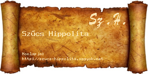 Szűcs Hippolita névjegykártya
